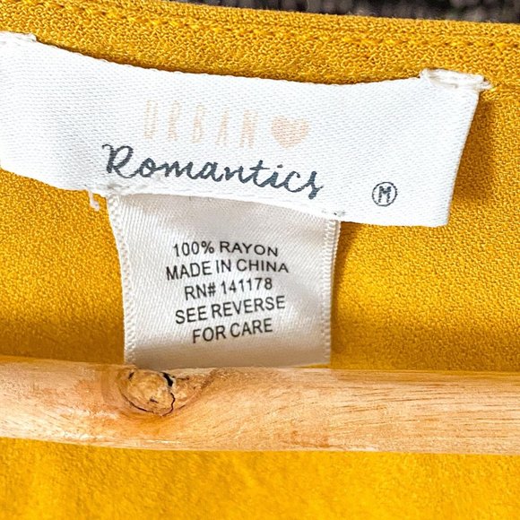 Urban Romantics Mustard Yellow Button Top - Picture 3 of 4
